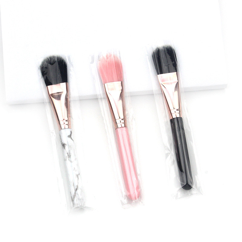 Fiber Hair Custom Logo Liquid Makeup Flat Top Face Brush Single Foundation Brush